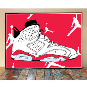 11x17 AIR JORDAN 6 WHITE INFRARED ART PRINT